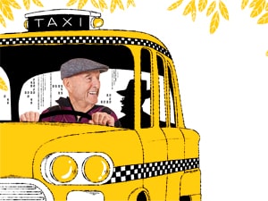 Illustration of Leprechaun Taxi Driver